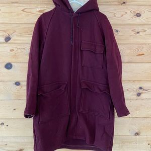Maroon vintage wool duffle/parka